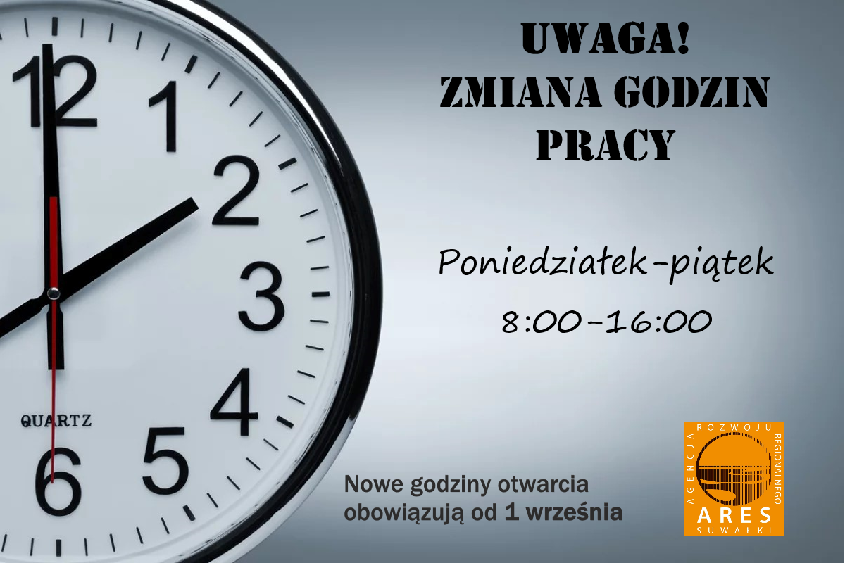 zmiana godzin pracy od 1.09.2024